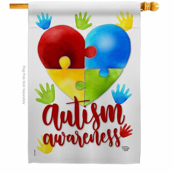 Cuadrilatero Autism Awareness Support 28 x 40 in. Dbl-Sided Vertical House Flags for Decoration Banner Garden CU3903865